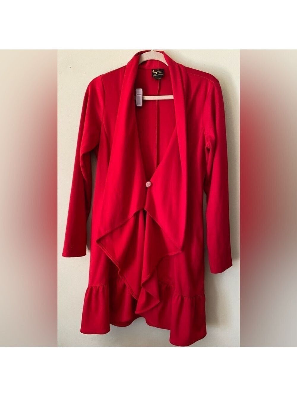 Serena Williams Red Jacket with Shawl Collar M